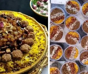 طرز تهیه عدس پلو نذری ماه محرم برای 100 نفر / همراه ادویه مخصوص و فوت و فن خوشمزه شدن
