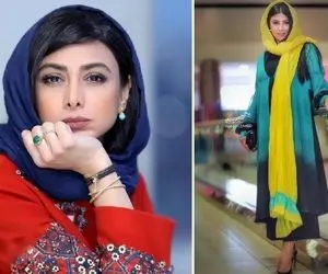 آزاده صمدی در کنار بانویی ایرانی با ظاهر اروپایی محو شد / لباسی به مانند جارو!