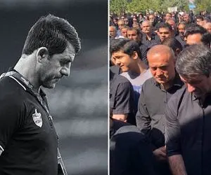 (ویدئو) اشک های جانسوز کریم باقری اسطوره پرسپولیس بر پیکر مادر 