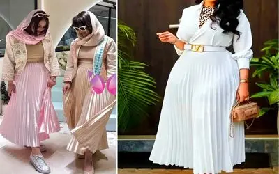 مدل های ست استایل با دامن پلیسه کوتاه و بلند؛ انتخاب رنگ مناسب و تاثیرش رو فرم بدن