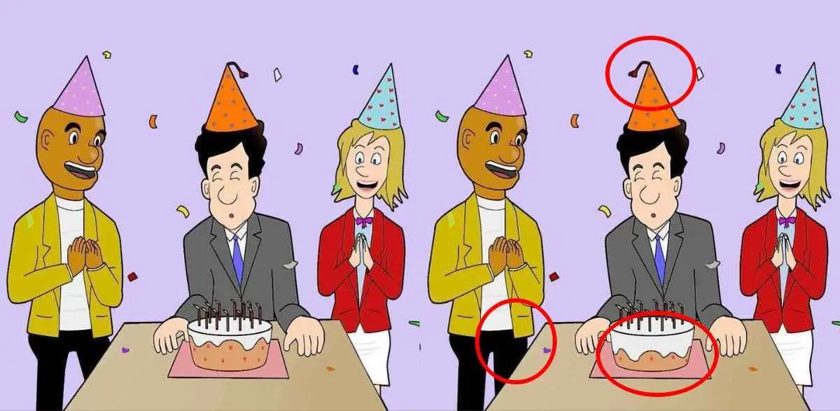 find 3 differences birthday party solved