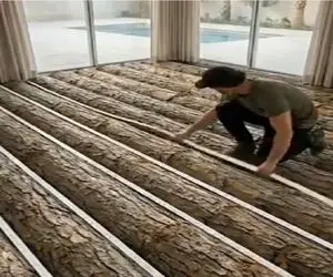 معماری خلاقانه؛ این آقا تنه درخت میچینه کف خونه فکر میکنی خل و چله ولی کاری کرد کارستون