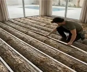 معماری خلاقانه؛ آقاهه تنه درخت میچینه کف خونه فکر میکنی خل و چله ولی کاری کرد کارستون