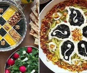 ایده های تزئین آش رشته / ساده ترین روش ها برای زیباترین تزئینات آش نذری