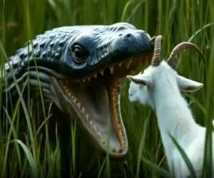 مستند حیات وحش؛ بز بازیش گرفته ولی همبازیشو بد انتخاب کرد مار ردیه اما شاخ بز کاریه