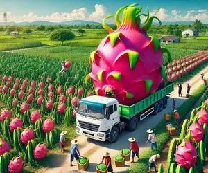 کشاورزی نوین؛ مزرعه کاشت دراگون که به طرز حیرت انگیزی زیباست بین درختا لامپ گذاشتن