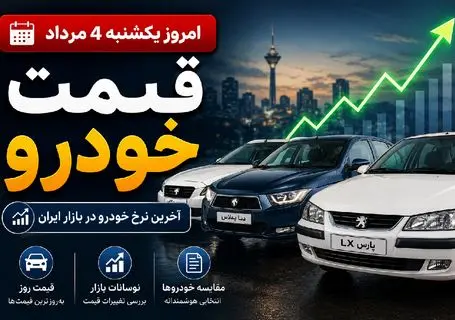 قیمت خودرو امروز یکشنبه ۴ مرداد ۱۴۰۵ / هشدار موج جدید گرانی؛ بازار منتظر بنزین و دلار