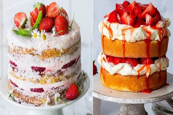 کیک توت فرنگی