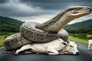 مستند حیات وحش؛ تلاش و کوشش گاو شجاع برای نجات مادرش از چنگ پیتون غول آسا