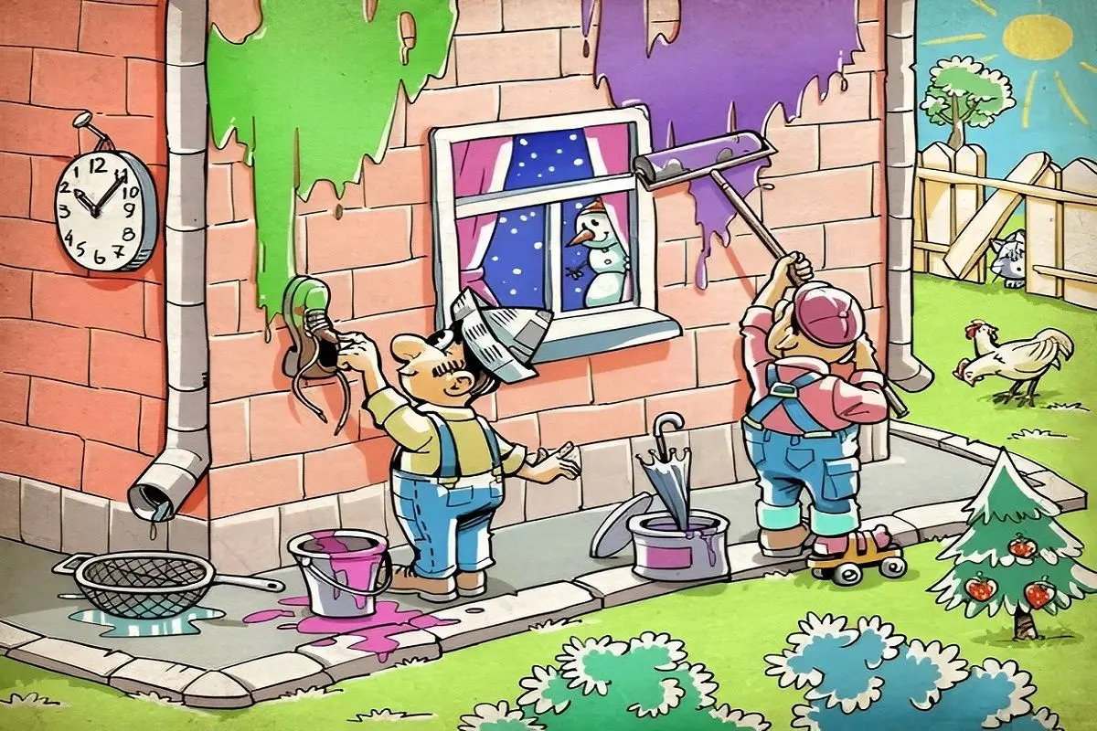 اشتباهات-تصویری-نقاشان-در-حال-رنگ-آمیزی