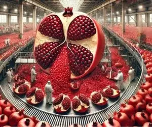 کشاورزی نوین؛ تو مزارع وصل به کارخونه از چند 1000 تن انار چند 1000 لیتر آب انار گرفتن