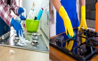 ترفندهای طلایی برای تمیز کردن اجاق گاز / پاک کردن سخت‌ ترین لکه‌ ها بدون دردسر