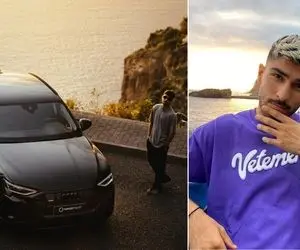 (عکس) ببینید خودرو فوق لاکچری عابدزاده کوچک در اروپا