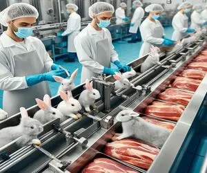 پرواربندی؛ دم خرگوشو میچینن واسه شال گردن پوستشم قلفتی میکنن تا گوشت لخمشو بریونی کنن