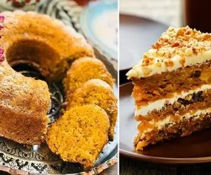 بهترین دستور برای تهیه کیک هویج و دارچین / این کیک حسابی پف میکنه و طعمش بی نظیره