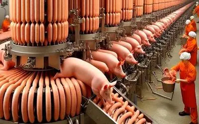 مستند فرآوری خوک / کاهش درد حین ذبح خوک با ابزارآلات پیشرفته غول آسا