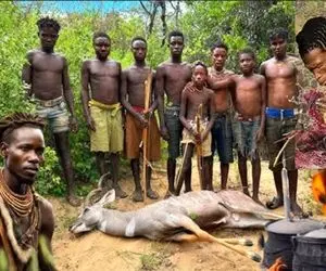 کباب بز کوهی؛ بربرهای برهنه بزکوهی رو میندازن تو آتیش استخوناش هم له شه بخورن