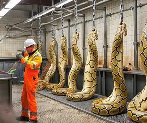 فرآوری مار؛ جنبه پنهان پرورش پیتون و سود ناشی از گوشت و زهر آن آشکار می شود