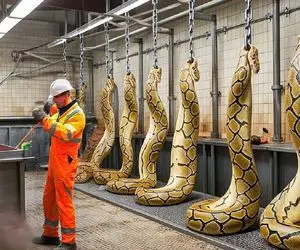 فرآوری مار؛ جنبه پنهان پرورش پیتون و سود ناشی از گوشت و زهر آن آشکار می شود