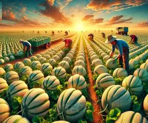 کشاورزی نوین؛ با سموم جدید طالبی کاشتن گرد و قلمبه توش قرمزه طعم توت فرنگی میده