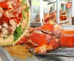 کباب سگ؛ شکم سگ نازنازی رو جر دادن توش سبزیجات و سس ریختن به میخ کشیدن بپزه