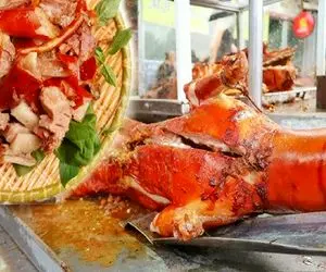 کباب سگ؛ شکم سگ نازنازی رو جر دادن توش سبزیجات و سس ریختن به میخ کشیدن بپزه