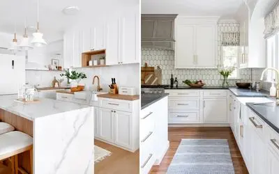 مدل های کابینت سفید مدرن 1404؛ آشپزخانه ای رویایی و فوق شیک همراه طراحی به روز