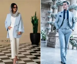 اینجوری تیپ دو نفره بزنید؛ ستای جذاااب آبی واسه خانوم مانتویی و آقای خوشتیپش