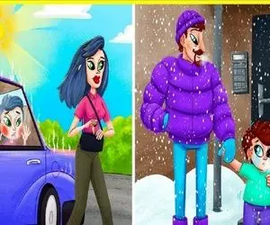 بازی فکری؛ فقط یه آدم منطقی میتونه بگه کدوم از والدین احمق تره و به بچش آسیب میزنه