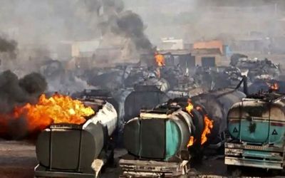 انفجار 500 کامیون در گمرک مرز ایران و افغانستان