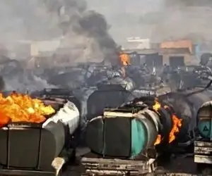 انفجار 500 کامیون در گمرک مرز ایران و افغانستان