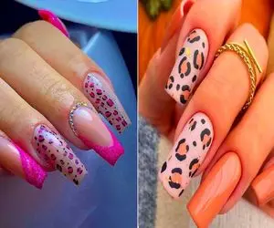 ناخن پلنگی ترند 2025/ این مدل ناخن مثل آفتاب پرست می مونه با هر استایلی ست خفن میسازه