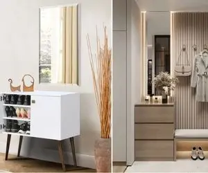 مهمون میاد کفشا پخش و پلا میشه خانومی کن و اینجوری سامون بده/ انواع جا 
کفشی آینه دار