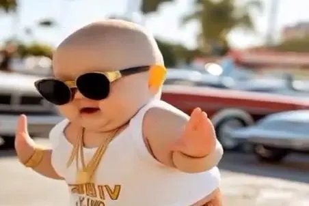 آواز شاد؛ رقص کیوت این بچه که شبیه خمیر نونه با تیپ گنگ تو ساحل قند تو دل همه اب کرده