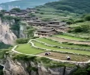 معماری خلاقانه؛ روستا ساختن لب پرتگاه همه خونه ها دوبلکس و فول امکانات ویو ابدی داره 