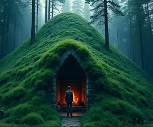 معماری خلاقانه؛ وسط جنگل با چوب خونه نقلی اعیونی میسازه گل میماله چمن میکاره روش