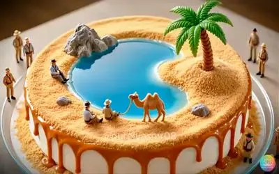 ترکیب فانتزی و واقعیت؛ کیک سه بعدی درست کردن وسطش چشمه قُل قل میکنه آبشار میشه میریزه