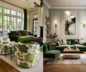 ست مبل سبز با پرده به روش خوش سلیقه ها/ راز پرده خفنی که مبل سبزت رو ستاره میکنه