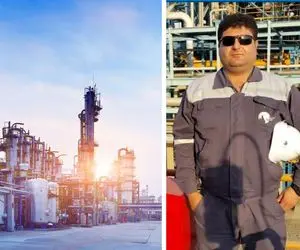 (عکس) گرمای طاقت فرسای جان علیرضا عبدالله زاده کارگر پتروشیمی را گرفت