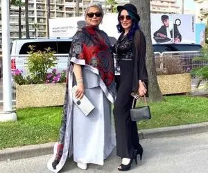 گوهر خیراندیش با تیپی جدید در کن؛ روسری ای که شنل شد!
