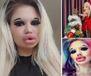 (عکس) این دختر با لبهای غووول خودش را حراج کرد؛ هر بوسه کریسمس او کلی خریدار داره!