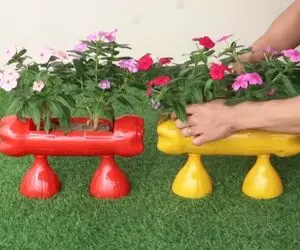 ایده های خلاقانه؛ بطری های پلاستیکی دوغ و نوشابه رو دور ننداز باهاش گلدونای رنگی بساز