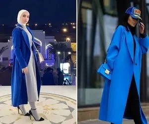 همه پالتو مشکی تنشونه تکرار پشت تکرار /  تو با پالتو آبی کاربنی استایل کن واقعا شیکه