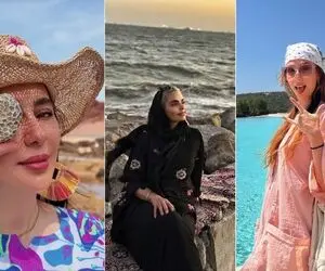 استایل های بازیگران زن ایرانی لب ساحل دریای خزر؛ دامن راحت روشن، لگ پوشی و تیپ بلک