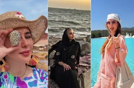 استایل های بازیگران زن ایرانی لب ساحل دریای خزر؛ دامن راحت روشن، لگ پوشی و تیپ بلک