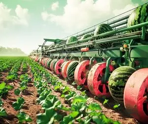 کشاورزی نوین؛ با تکنولوژی و سموم نوین هندونه خوش فرم پرورش میدن پر مایه و خوش طعم