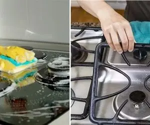 ترفندای خونگی و سریع برای تمیز کردن گاز / جوری اجاق گاز رو برق بنداز که باورت نشه