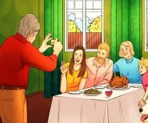 تست هوش تصویری؛ در این شام دورهمی یک اشتباه عجیب وجود دارد! 