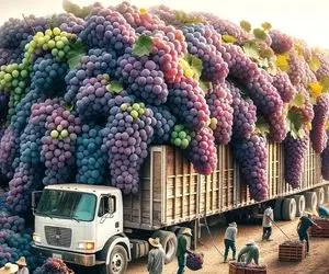 محصولات کشاورزی غول پیکر؛ با تنکولوژی انگور رو پرورش میدن هر دونه اش اندازه پرتقال