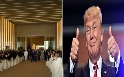 موی دختران اماراتی رقصان در باد برای ترامپ؛ استقبال خلاف شرع یا رسمی کهن؟